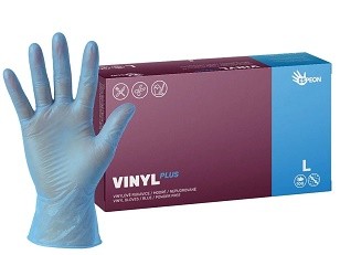 Rukavice vinyl L modré nepudr100ks Rukavice vinyl L modré nepudr100ks - Úklidové a ochranné pomůcky Rukavice jednorázové vinyl